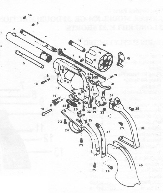Many Single Action Revolver Parts, Bob